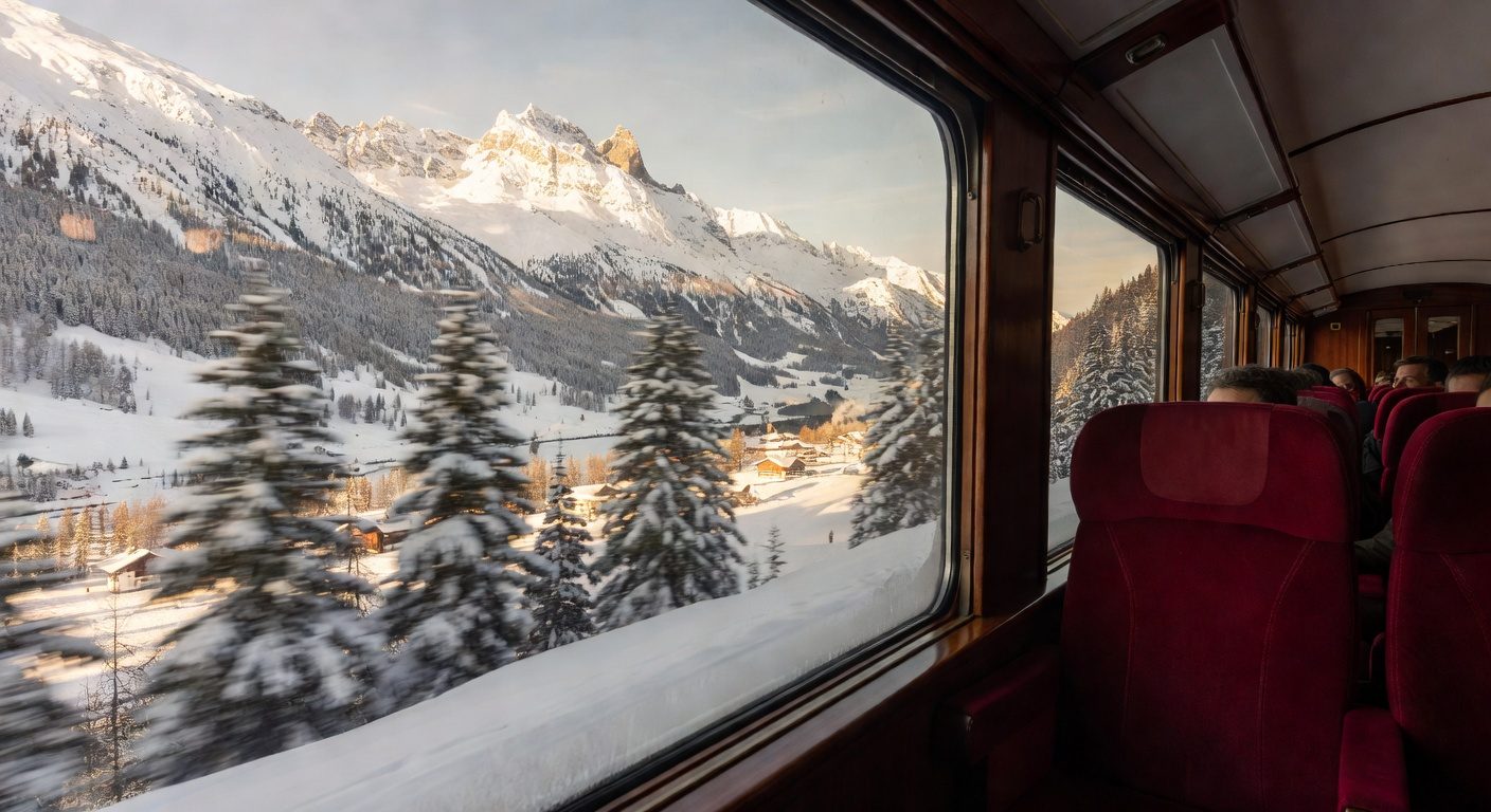 Swiss Alps Train Journey